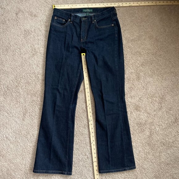 Lauren Ralph Lauren Jeans Womens 8 Blue Dark Classic Bootcut Mid Rise Denim LR - Picture 3 of 5